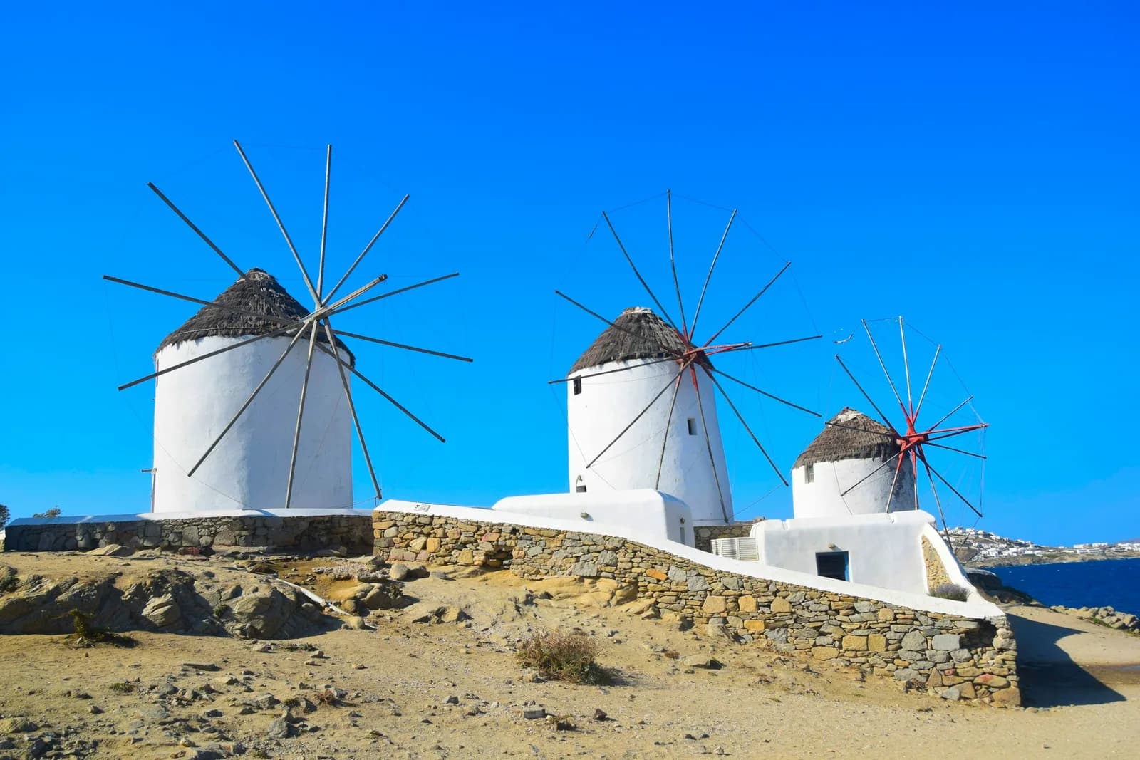 Moulins de Mykonos dans les Cyclades