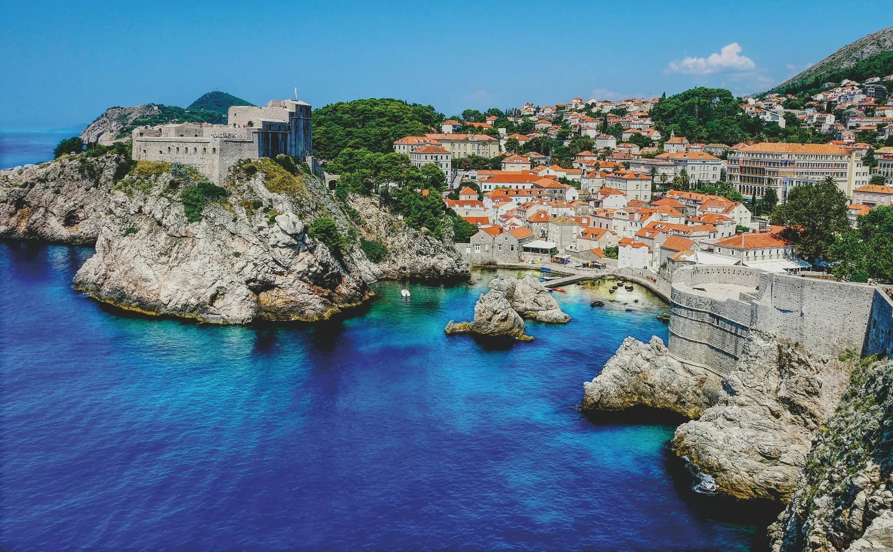 Les remparts de Dubrovnik vus du ciel