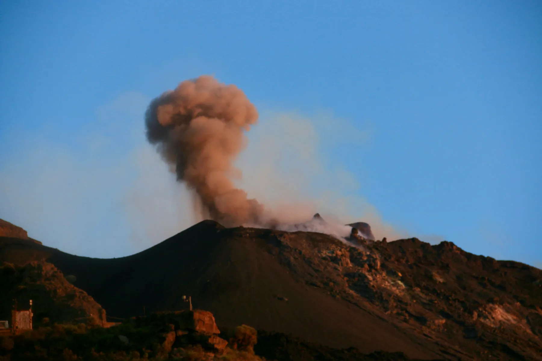 Stromboli's plume above the sea