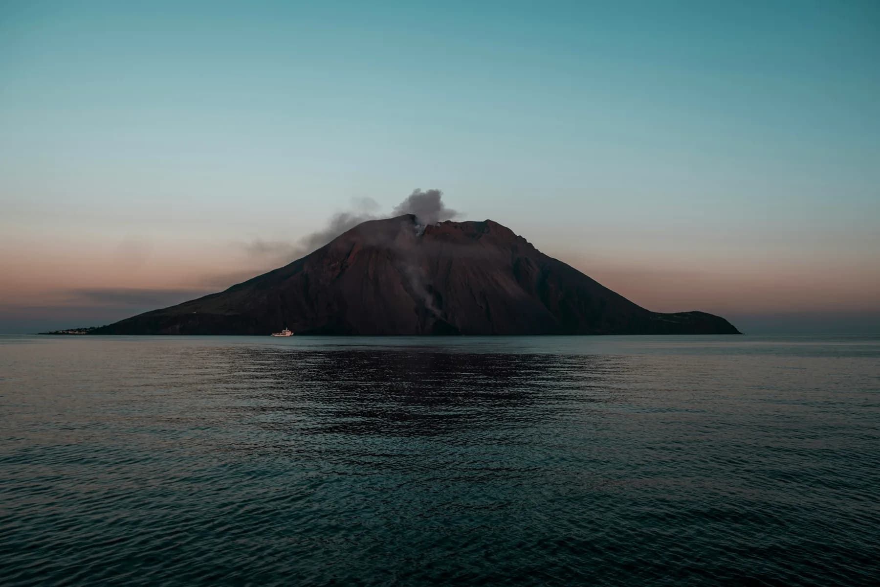 Stromboli island in the Tyrrhenian Sea