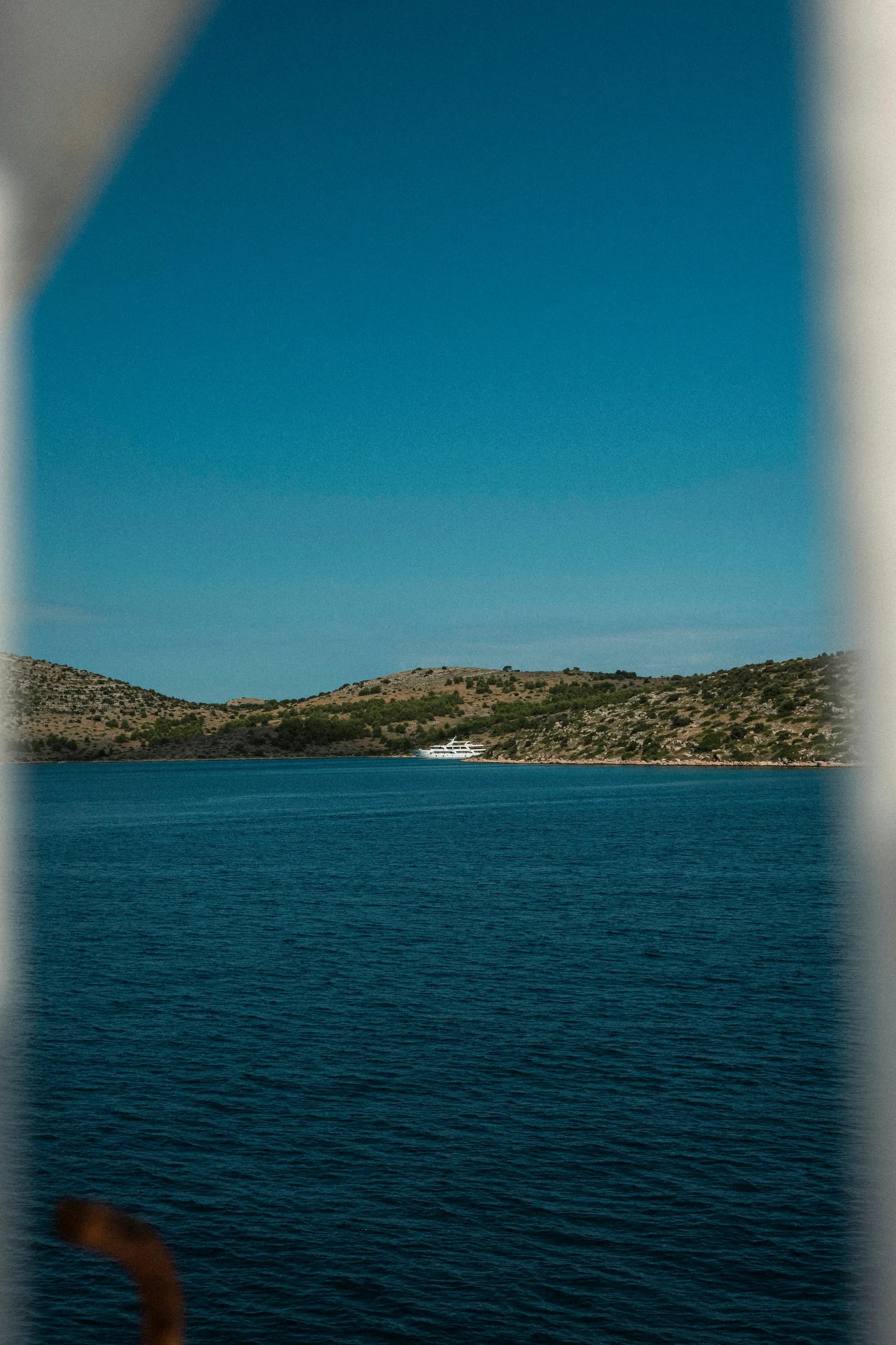 Calm sea and Kornati islets under a clear sky