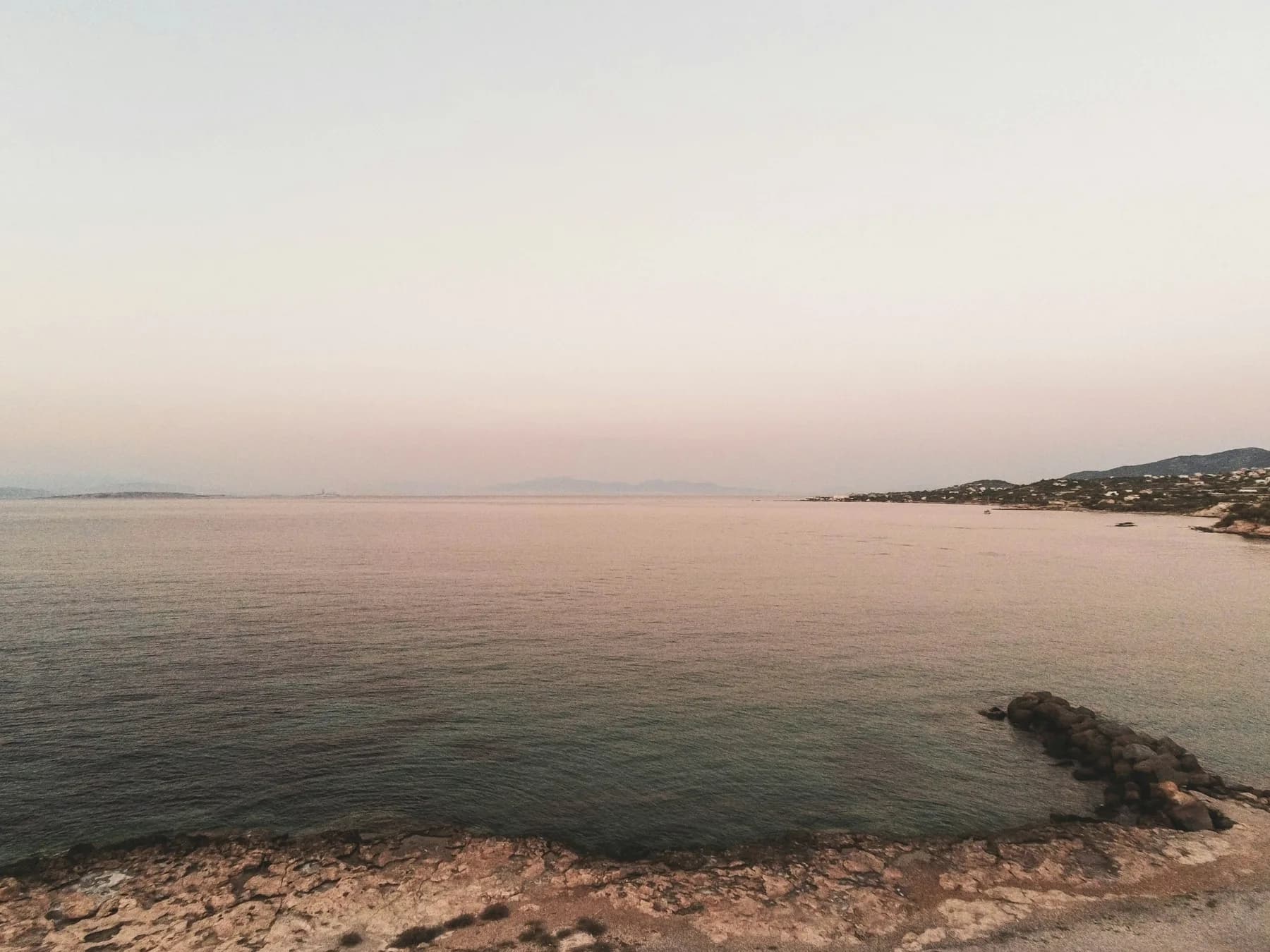 The rocky coast of Aegina